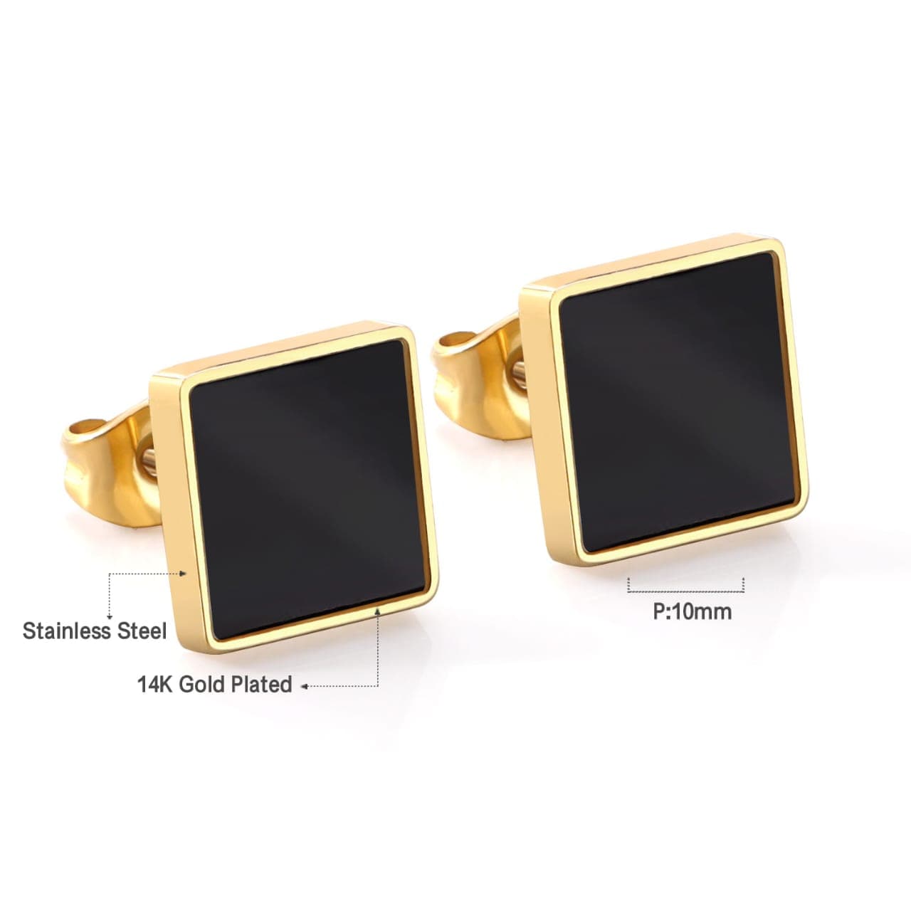Square Stud Earrings - alternate view