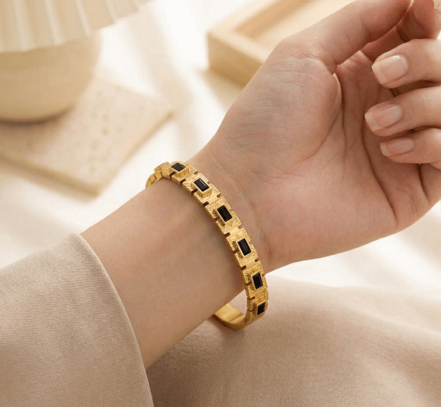 Turkish Black Bangle - alternate view